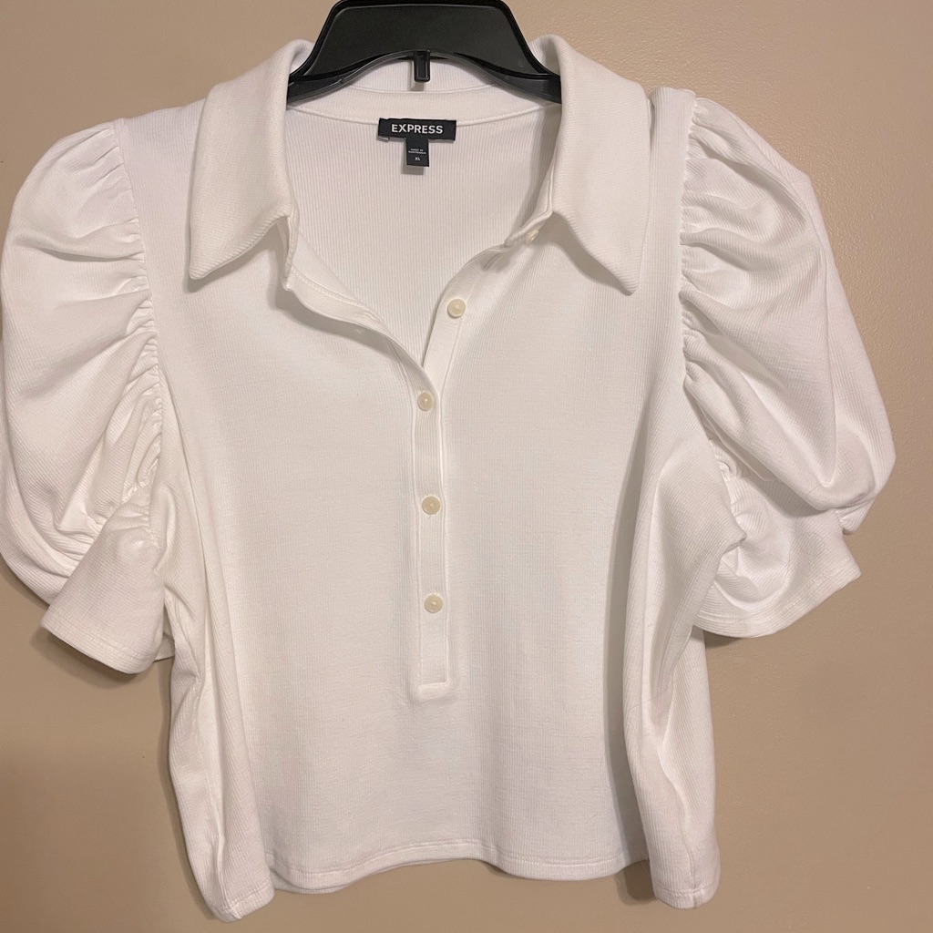 Button Down Crop Blouse